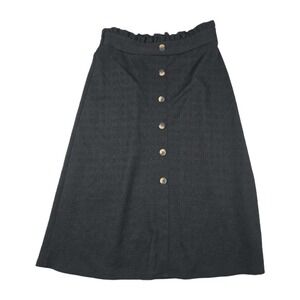 New York Clothing Company NYCC Button Front Black Long Skirt Women's‎ Medium